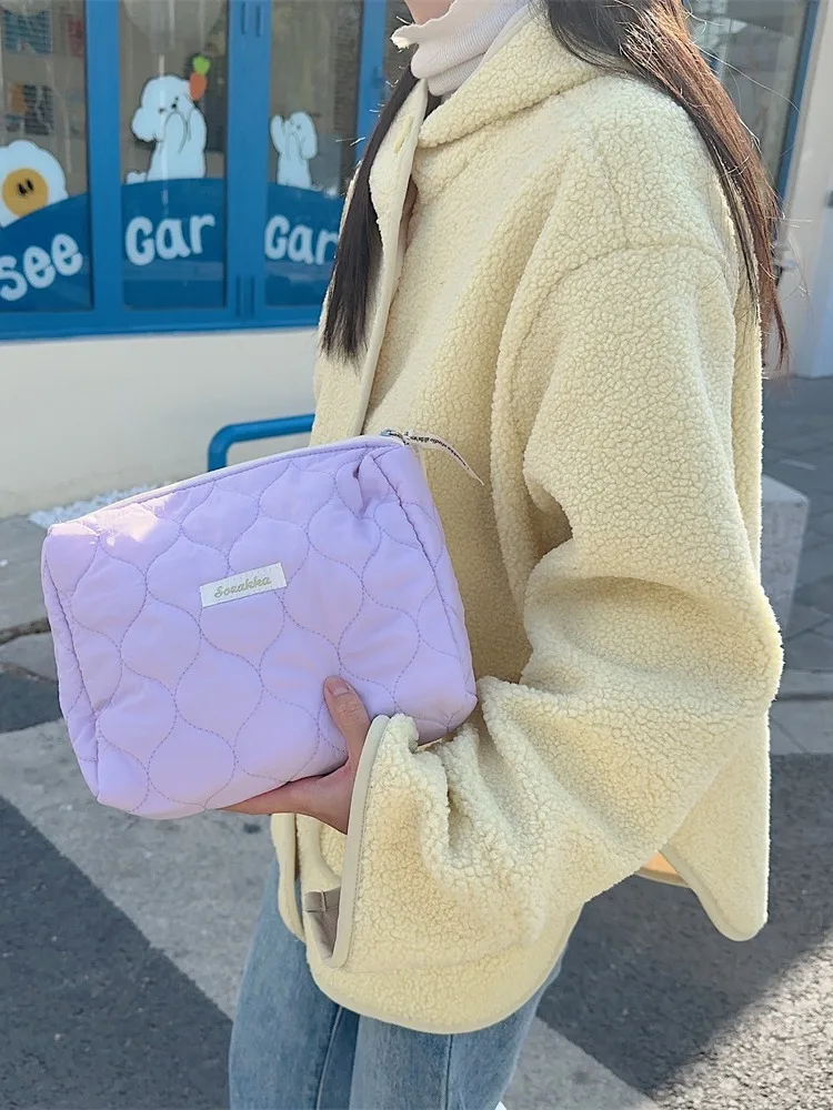 1 шт., женская косметичка Simplicity, милые Корейские модные однотонные косметички, Милая дорожная сумка для хранения большой емкости.