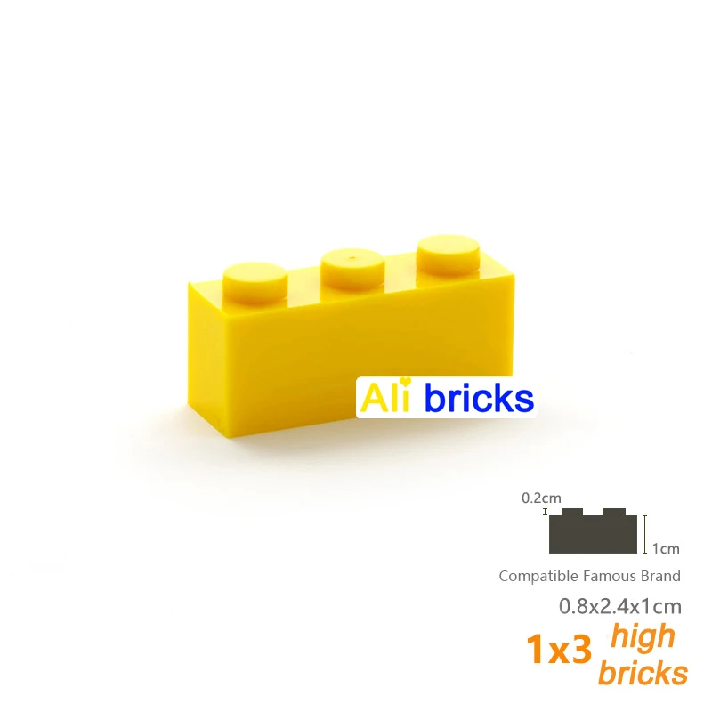 250ШТ Объемные строительные блоки размером 1x3 точки, толстые фигурки, кирпичи, обучающий креативный размер, совместимый с пластиковой игрушкой 3622 для детей