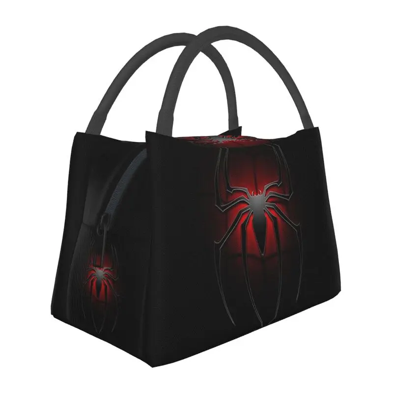 Классическая красная паутинная термоизолированная сумка для ланча, женская сумка для ланча на Хэллоуин, Многофункциональная коробка для еды для работы и путешествий