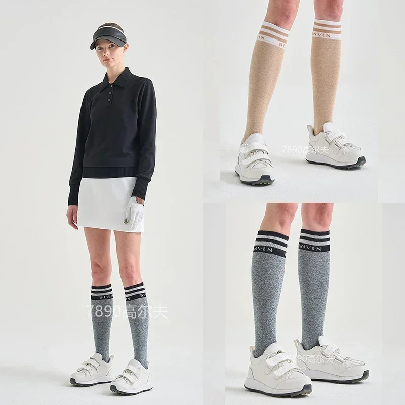 Чулки для гольфа Новые женские солнцезащитные носки для гольфа Модные универсальные спортивные носки со средней длиной рукава
