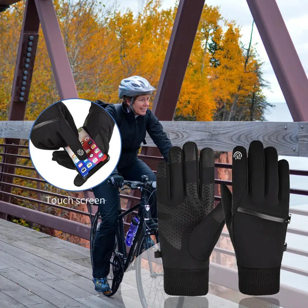 Хорошо подогнанная 1 пара практичных перчаток с сенсорным экраном на запястье в рубчик, удобные мотоциклетные перчатки с защитой от скольжения для улицы