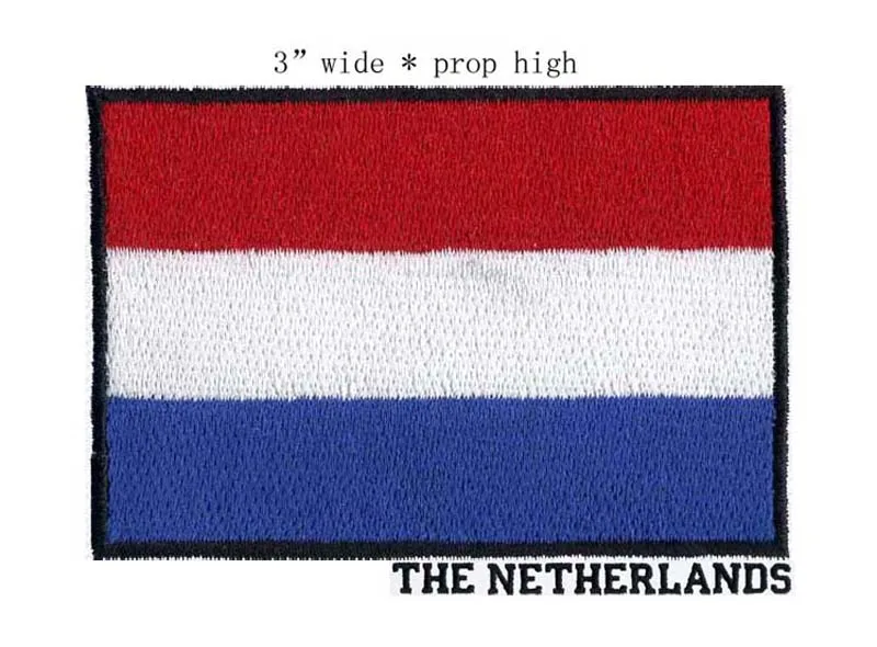 Нашивка с вышитым флагом НИДЕРЛАНДОВ шириной 3 дюйма, чудо-нашивка, аппликация из ткани