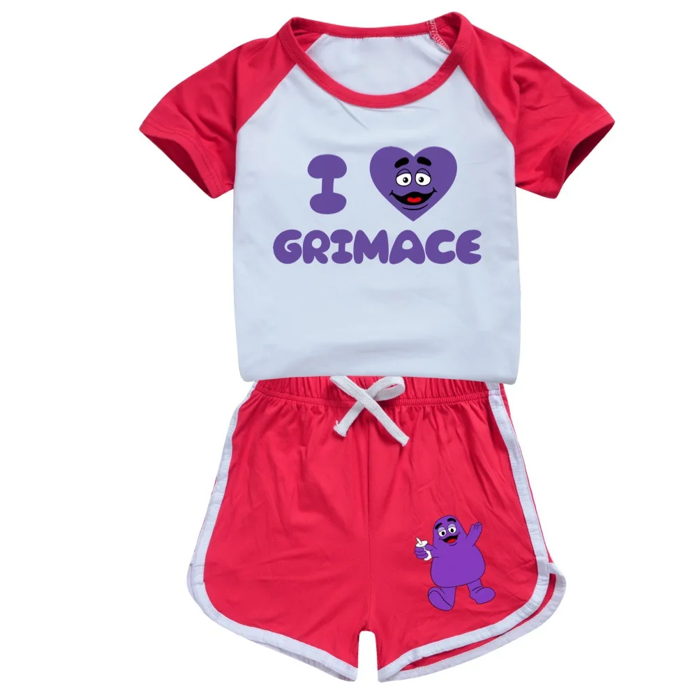 Гримаса Встряхивания, детская одежда, Летняя футболка для маленьких девочек, Комплект брюк, Повседневные короткие топы для мальчиков, костюм, пижама для малышей, одежда