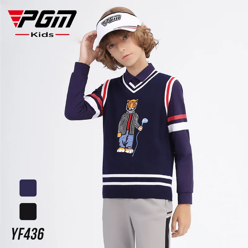 Детский свитер PGM Golf, спортивный жилет без рукавов для отдыха, Одежда для мальчиков, осень-зима, эластичный теплый YF436 Оптом