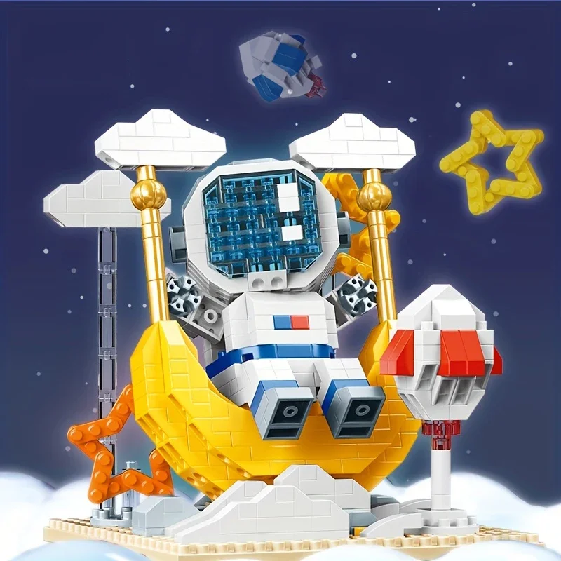 Игрушки-конструкторы серии Spaceman Astronaut с прозрачным оформлением в виде коробки, мини-сборочные кирпичики, детские Рождественские подарки