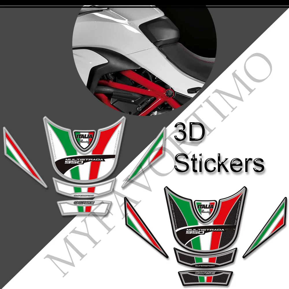 Для Ducati MULTISTRADA 950 S 950S Протектор мотоцикла Накладка на бак Ручки 3D наклейки Отличительные знаки Комплект для бензина и мазута Колено