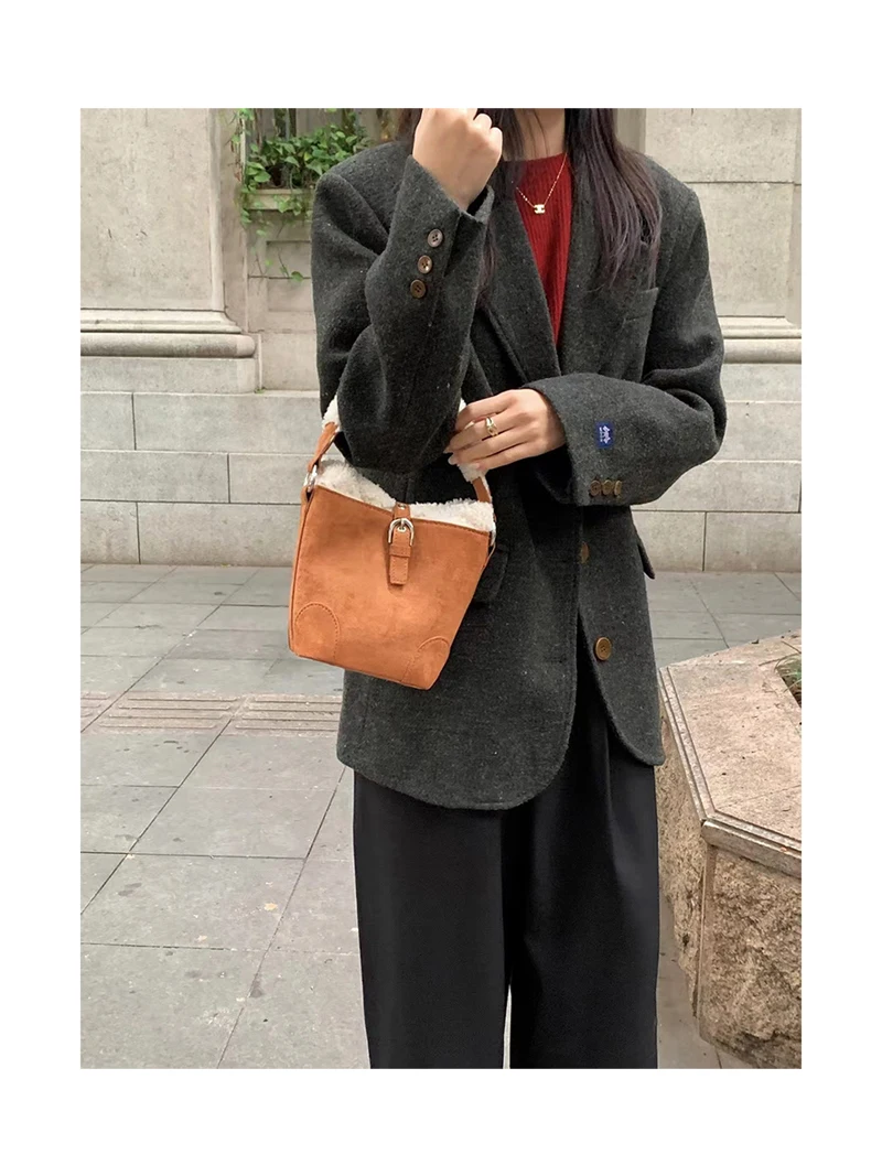 MABULA Стильная уникальная замшевая женская сумка через плечо, маленькая сумка в винтажном западном стиле, кошелек с верхней ручкой, сумка со съемным ремешком