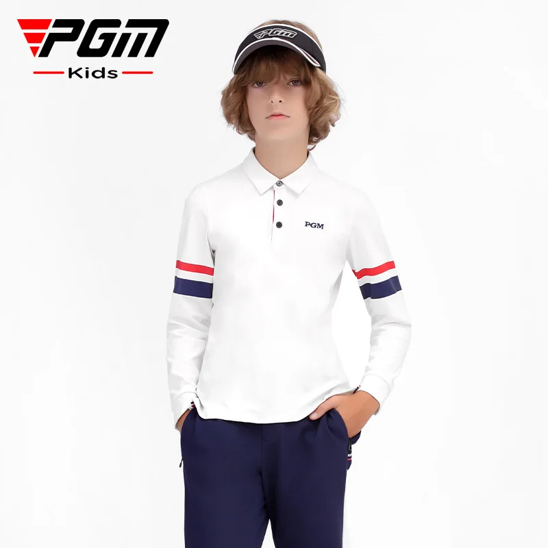Детская одежда для гольфа с длинными рукавами Pgm, новинка, футболка для мальчиков, осенне-зимняя молодежная одежда для гольфа, спортивная одежда