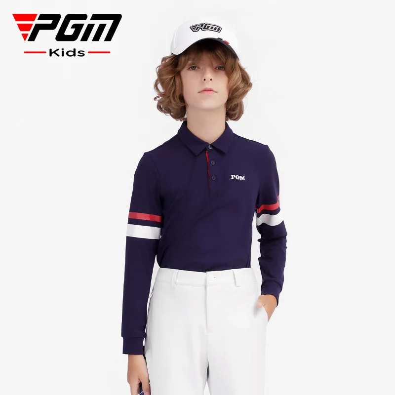 Детская одежда для гольфа с длинными рукавами Pgm, новинка, футболка для мальчиков, осенне-зимняя молодежная одежда для гольфа, спортивная одежда