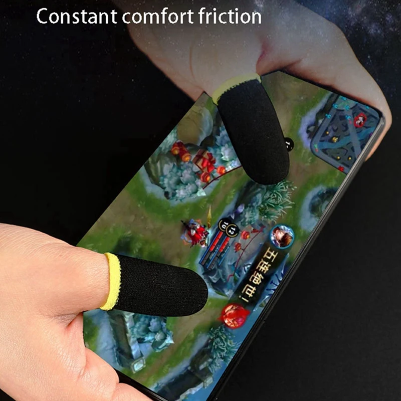 18-контактные рукава из углеродного волокна для мобильных игр PUBG, рукава для пальцев с контактным экраном, черный и желтый (60 шт.)
