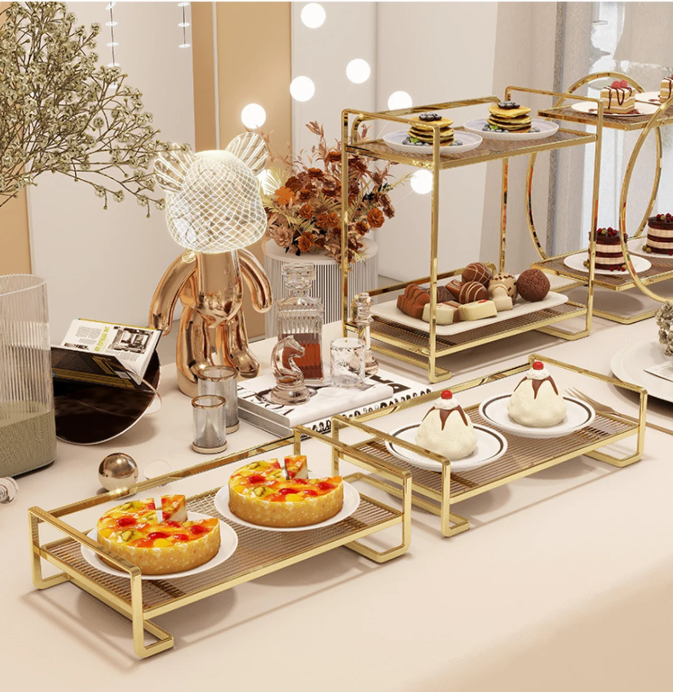Свадебный десертный стол, подставка для торта, тарелки для конфет, полка для фуршета, вечеринка в отеле, Многослойное печенье, Фрукты, хлеб, Продукты, подарки, лотки для показа