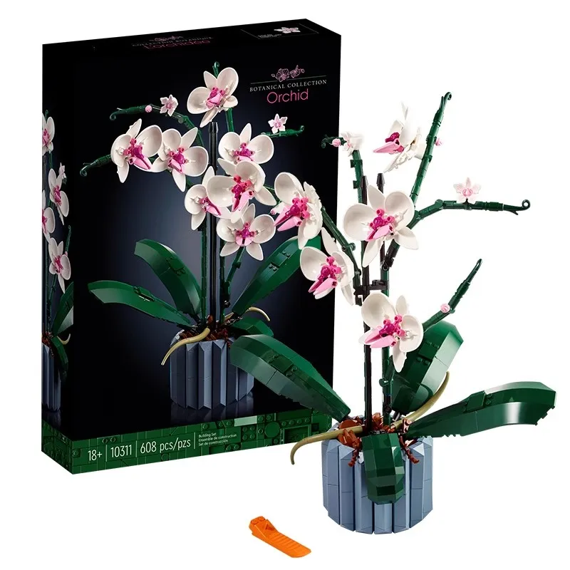 Вечный букет орхидей, орхидеи-бабочки, игрушки для девочек, подарок на День Святого Валентина для девочек 608 шт.