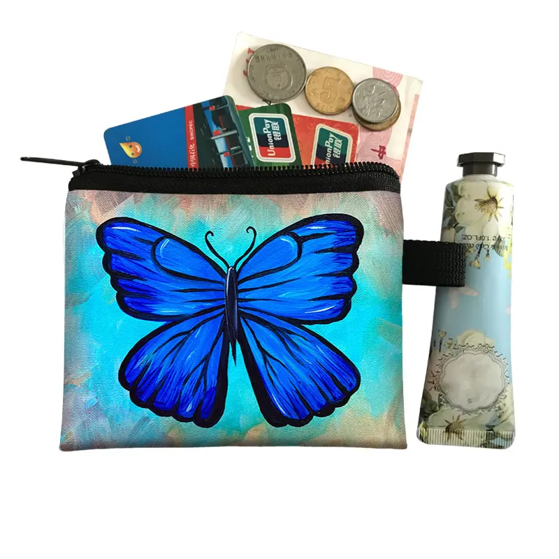 Красивое портмоне с принтом бабочки, цветы насекомых, женские сумки для денег, мешочек для монет, милый кошелек, ключ, держатель для кредитной карты, клатчи