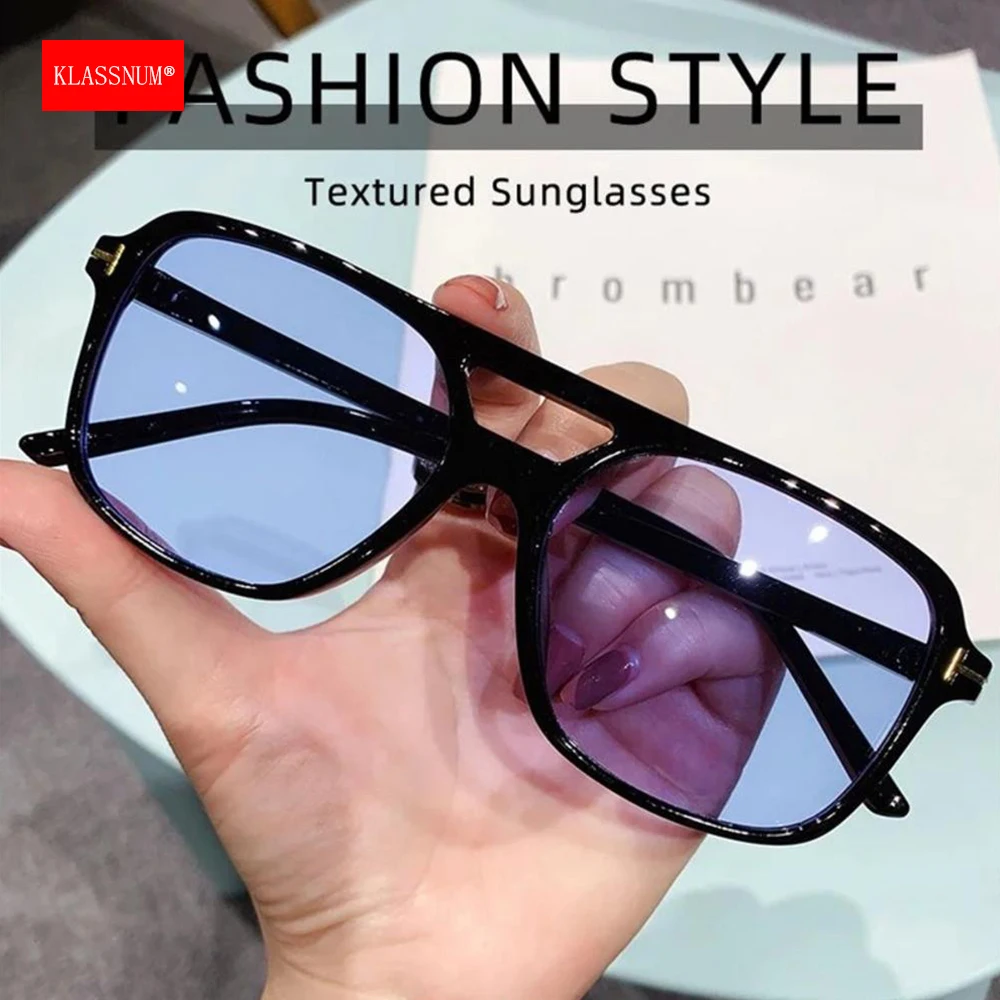 KLASSNUM Мужские Квадратные солнцезащитные очки, женские ретро-модные солнцезащитные очки для улицы с защитой от UV400, Стильные солнцезащитные очки от бренда