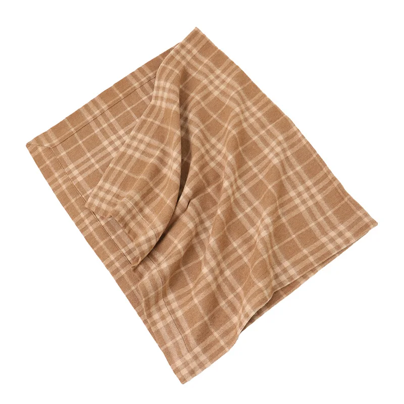 Дизайнерское клетчатое верблюжье одеяло, зимнее женское мужское теплое шерстяное кашемировое домашнее одеяло, шарфы, шаль