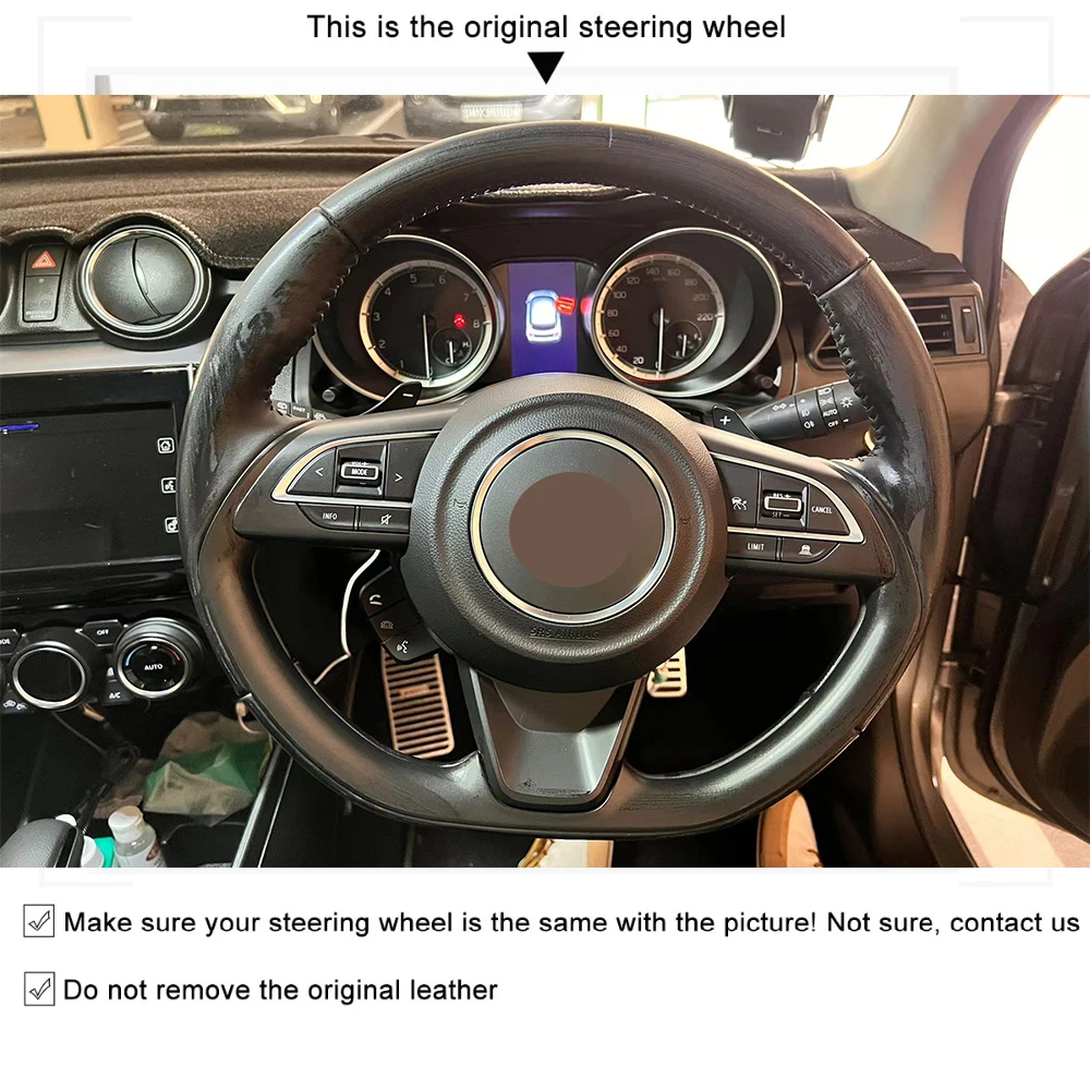 Автомобильный чехол для рулевого колеса с оплеткой из микрофибры для Suzuki Jimny Sierra Swift Sport Teszt Baleno 2018-2022