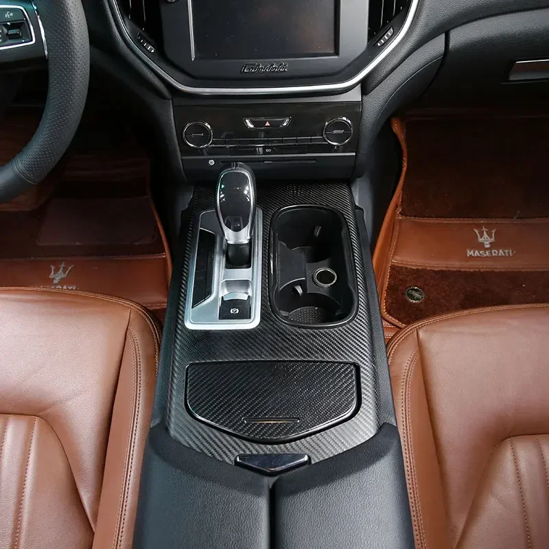 Для Maserati Geberit 2014-2023, автомобильная панель переключения передач из настоящего углеродного волокна, рамка, Накладка, наклейка, автомобильные Аксессуары