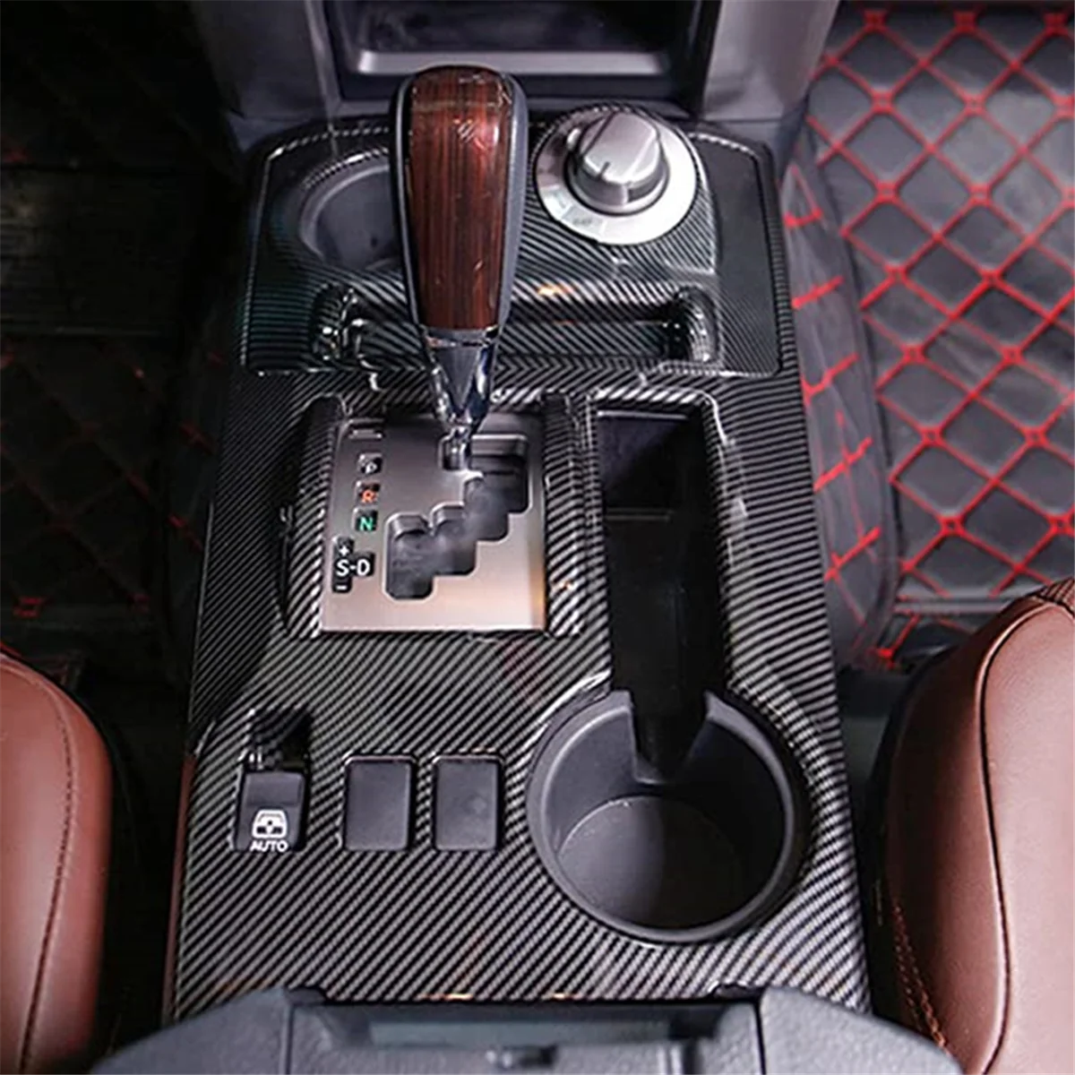 Для Toyota 4Runner 2010-2021 Аксессуары для отделки панели переключения передач центральной консоли - ABS из углеродного волокна