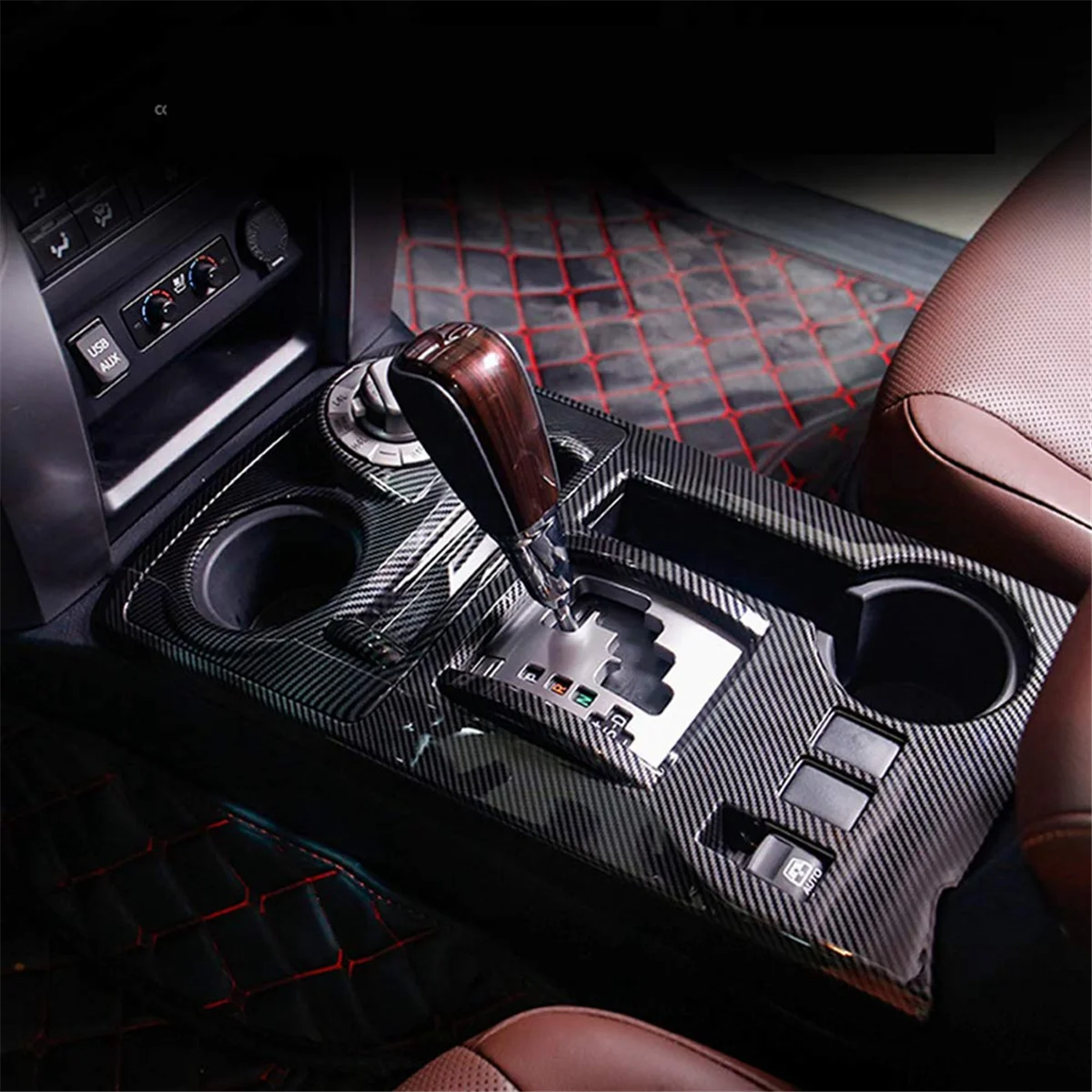 Для Toyota 4Runner 2010-2021 Аксессуары для отделки панели переключения передач центральной консоли - ABS из углеродного волокна
