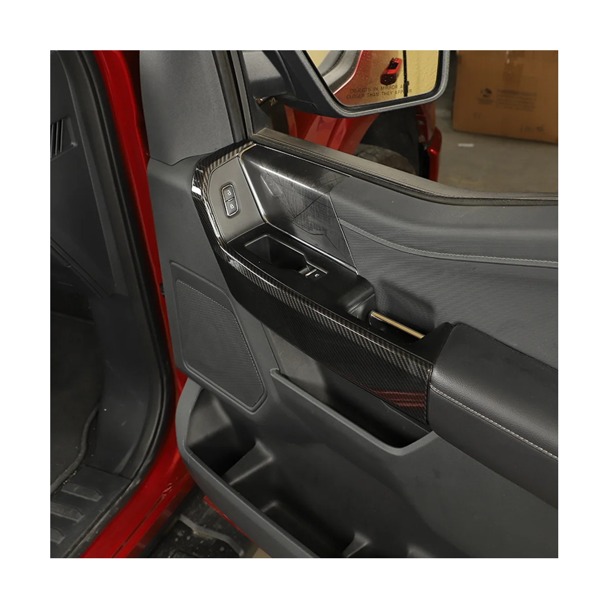 Рамка отделки крышки ручки передней внутренней боковой двери для Ford F150 2021 2022 2023 Аксессуары (ABS из углеродного волокна)