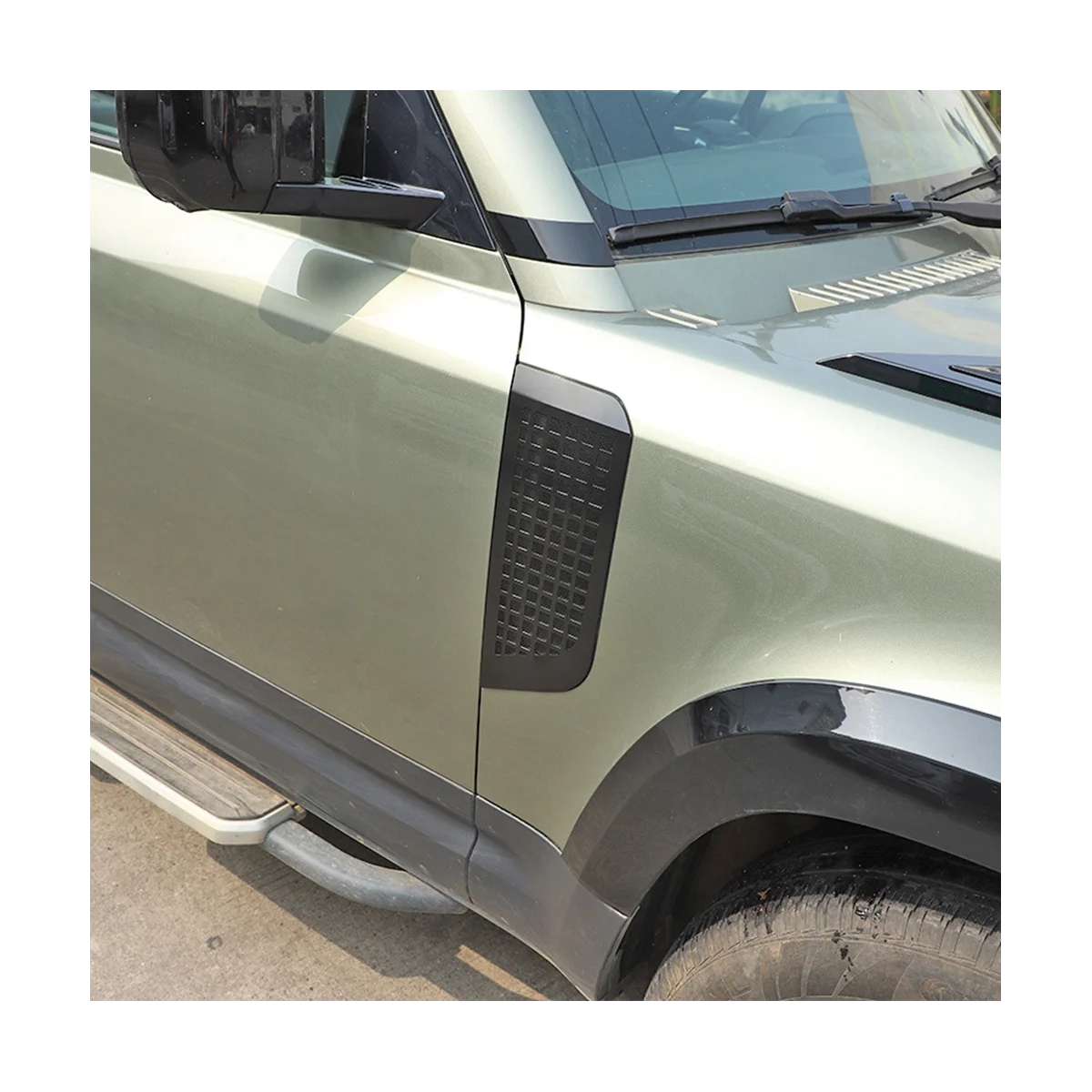 Сетчатая крышка воздухозаборника на крыле автомобиля, Защитная крышка, Декоративная полоска для Land Rover Defender 110 20-23