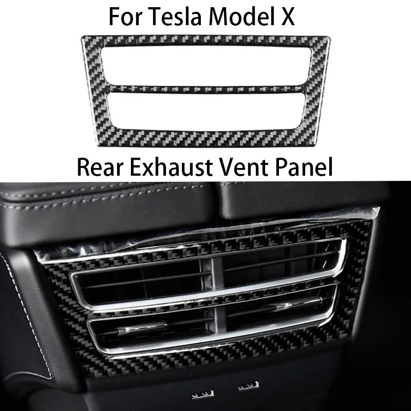 Для Tesla Model X Декоративные Наклейки На Заднюю Выхлопную Панель из Углеродного Волокна и Устойчивые К Царапинам Аксессуары Для Модификации Автомобиля
