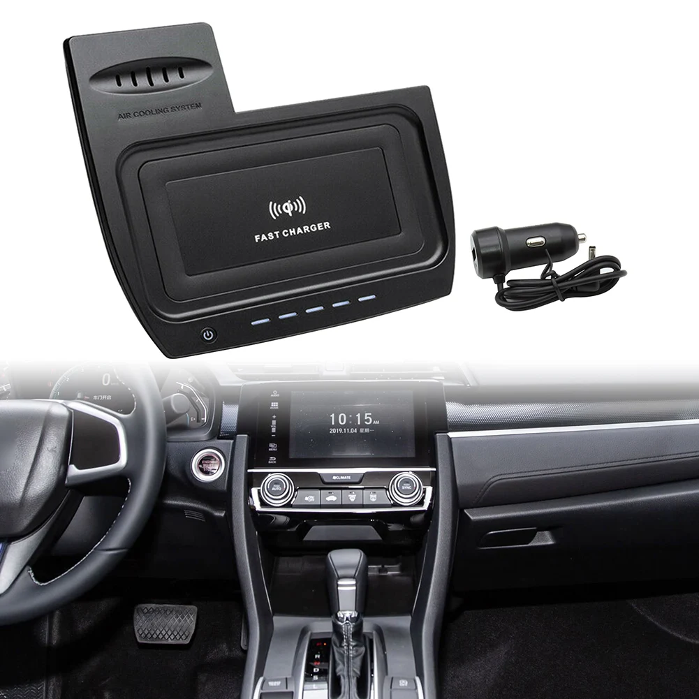 Автомобильное беспроводное зарядное устройство для быстрой зарядки телефона для Honda Civic 2016 2017 2018 2019 Только LHD