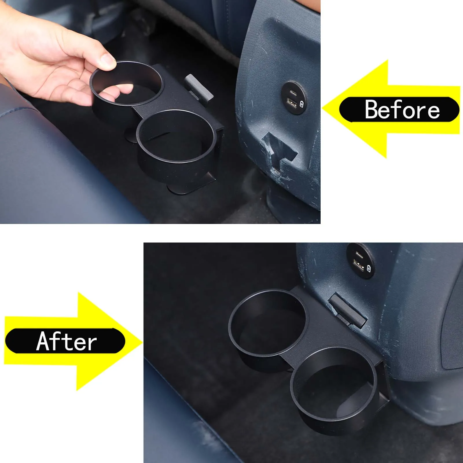 Для Ford Maverick 2022 года алюминиевый сплав черный автомобильный стайлинг задний держатель для напитков держатель для стакана воды аксессуары для украшения интерьера автомобиля