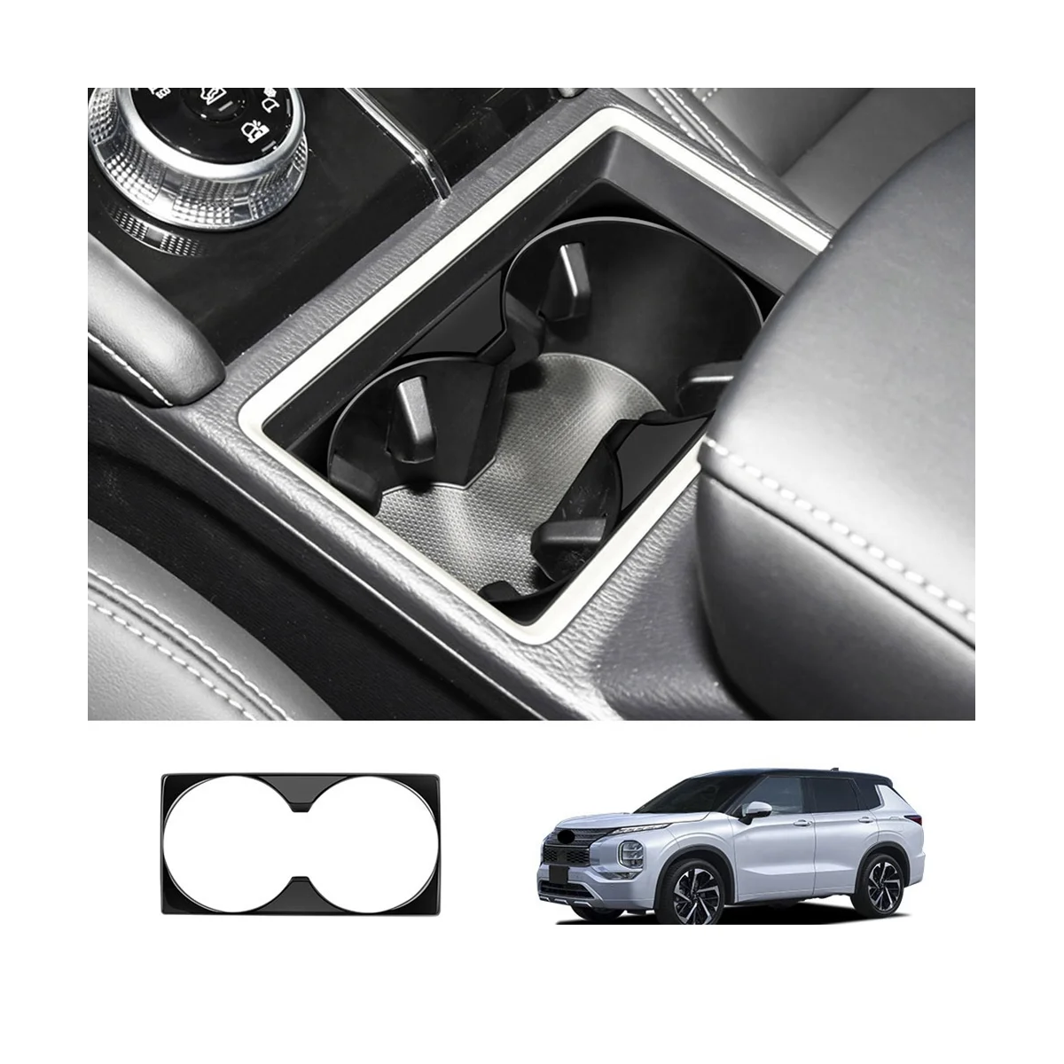 Автомобильная ярко-черная Центральная консоль Держатель стакана воды Декоративная накладка Наклейки для Mitsubishi Outlander 2022 2023