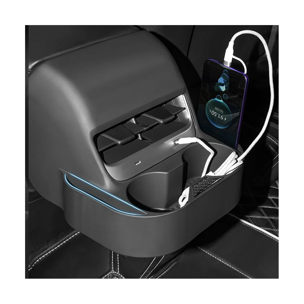 Для Tesla Модель 3 Модель Y 2019-2023 Вентиляционное Отверстие Заднего Сиденья Подстаканник Ящик Для Хранения Органайзер Автомобильные Аксессуары