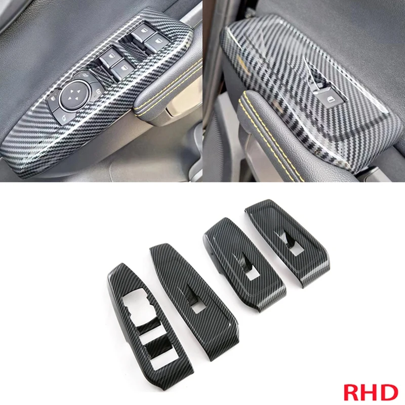 1 комплект ABS RHD Оконное стекло Подъемная отделка Кнопка переключения панели Рамка Внутренняя Декоративная для Ford Ranger Everest 2023