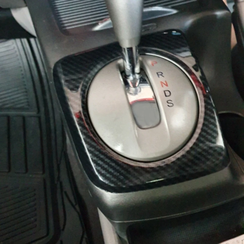9шт в автомобиле из углеродного волокна Панель переключения передач Крышка Рамка Отделка RHD для Honda Civic 2006-2011 RHD