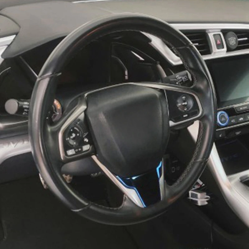 Чехол для рулевого колеса, сшитый вручную из углеродного волокна, кожаный замшевый чехол 38 см для Honda Civic 10-го поколения 2016-2021