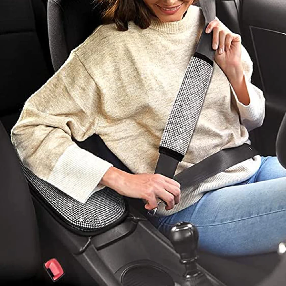 Блестящая подушка для автомобильного сиденья, бриллиантовая крышка рулевого колеса, накладка для ремня безопасности, накладка для центральной консоли, украшение для стайлинга автомобилей, прямая поставка