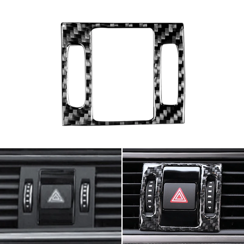Стайлинг автомобиля, Центральная панель управления из настоящего углеродного волокна, Сигнальная лампа безопасности, Рамка, Накладка для Audi A6 C7 2012 2013 2014 2015 2016