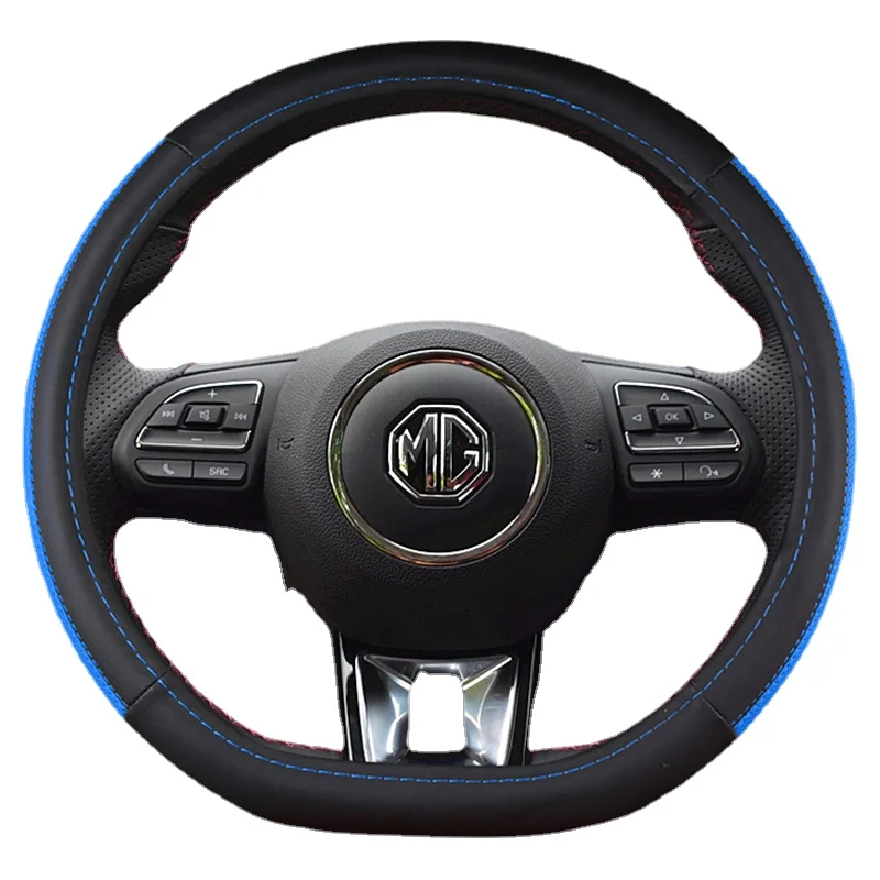 Чехол на руль автомобиля для MG 6 Universal D-type, высококачественные автомобильные Декоративные Аксессуары, искусственная кожа, нескользящая, устойчивая к поту, 38 см