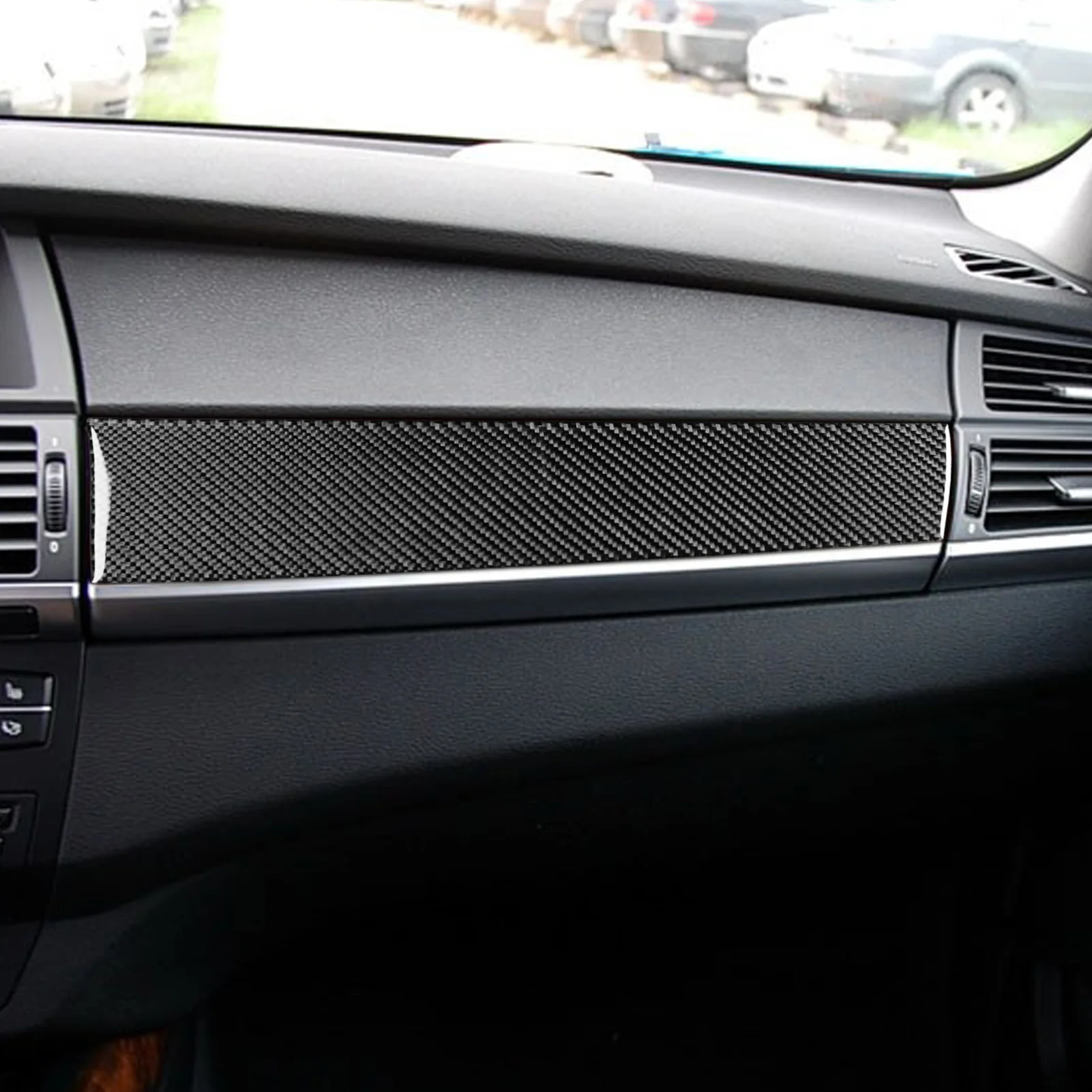 Для BMW X5 E70 2008-13 Карбоновое волокно для переключения передач, Воздуховыпускное окно, Подъемник, дверь, панель приборной панели, набор аксессуаров для интерьера автомобиля, наклейка